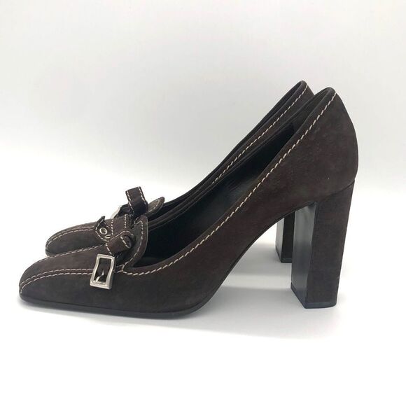 Prada Leather Suede High Heels - Picture 4 of 6